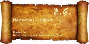 Marschall Gábor névjegykártya